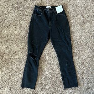Abercrombie & Fitch skinny high rise black distressed jean